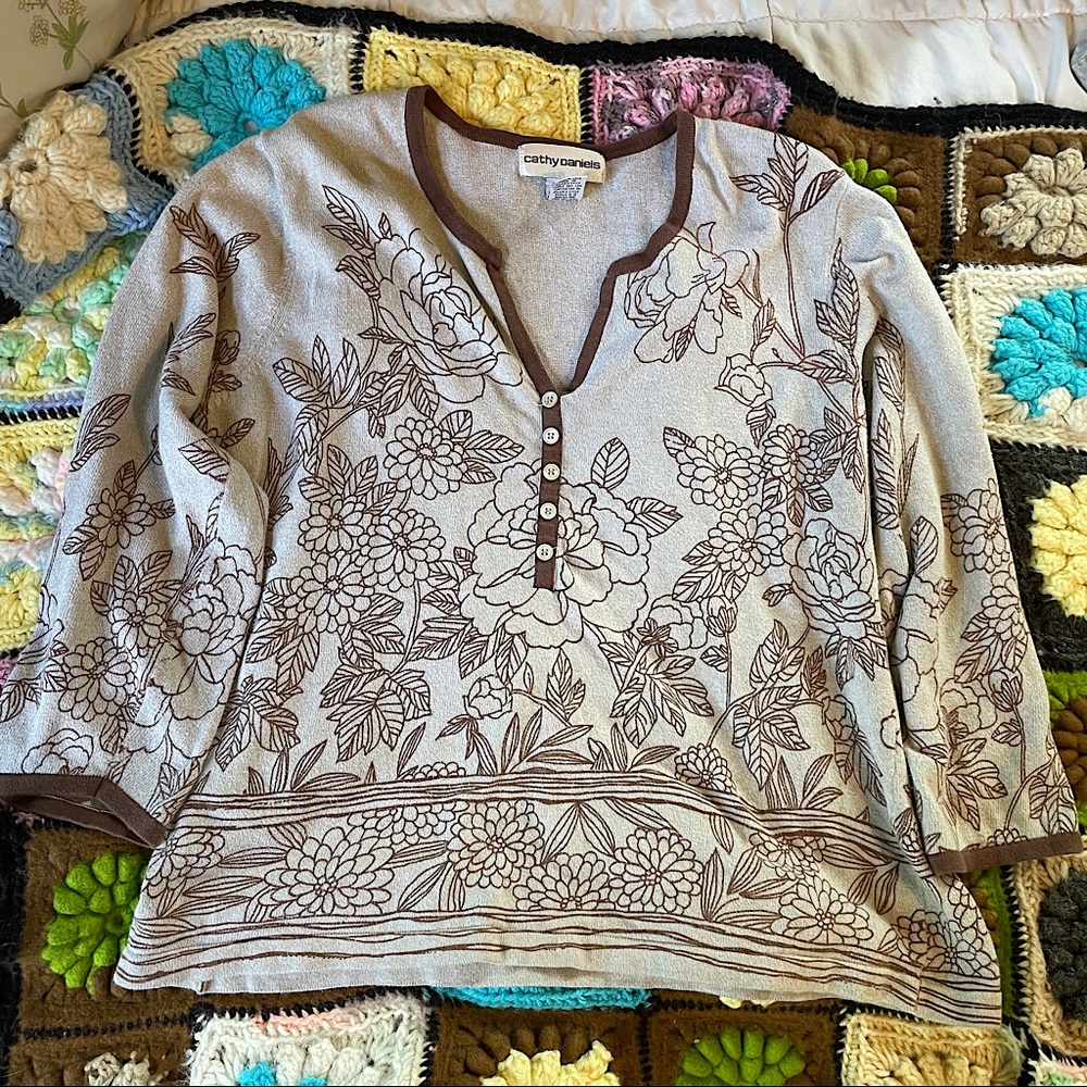 Cathy Daniels flower sweater